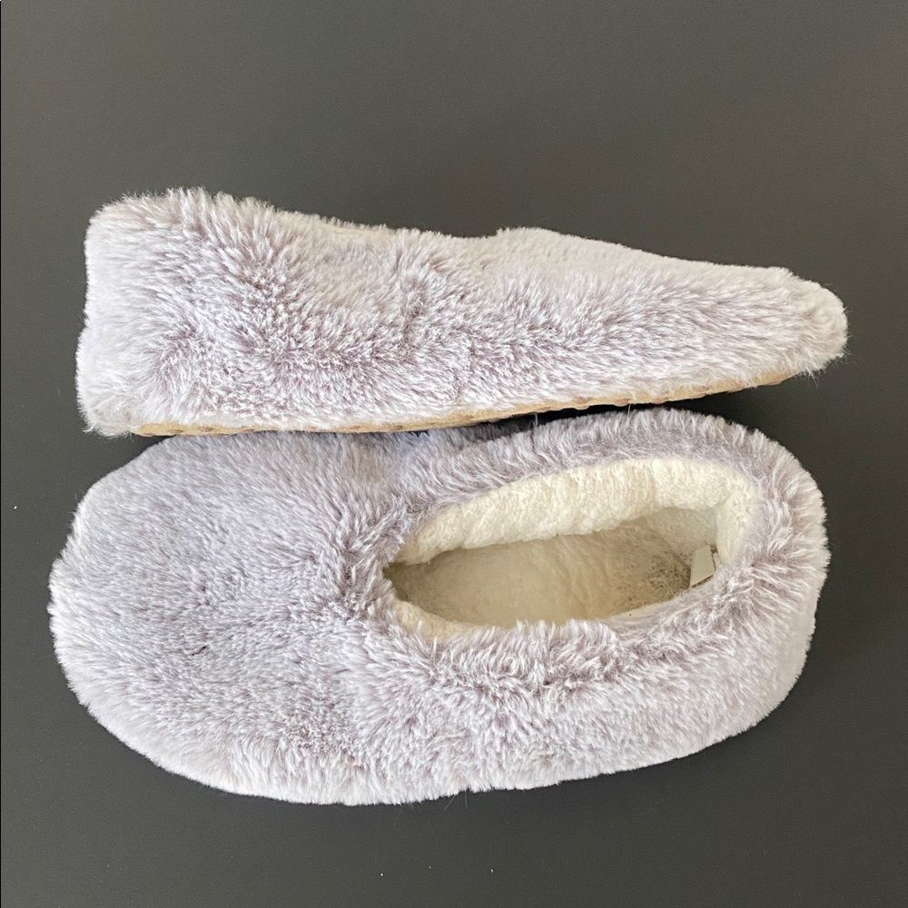 Lemon Women's Super Soft Faux Fur Slipper Sock, Gray, Size S/M(5-7)